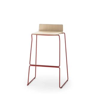 Pedrali Osaka Metal ash stool with steel sled base