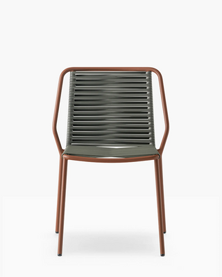 Pedrali Philía 3900 metal chair with seat and backrest wrapped in PVC cord