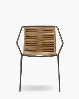Pedrali Philía 3905 metal armchair with seat and backrest wrapped in PVC cord