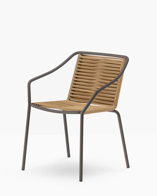 Pedrali Philía 3905 metal armchair with seat and backrest wrapped in PVC cord