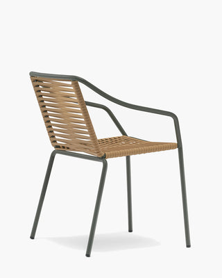 Pedrali Philía 3905 metal armchair with seat and backrest wrapped in PVC cord
