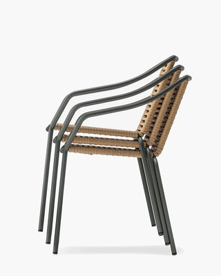 Pedrali Philía 3905 metal armchair with seat and backrest wrapped in PVC cord