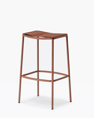 Pedrali Philía metal armchair with seat wrapped in PVC cord