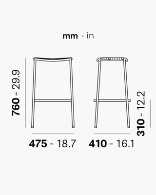 Pedrali Philía metal armchair with seat wrapped in PVC cord