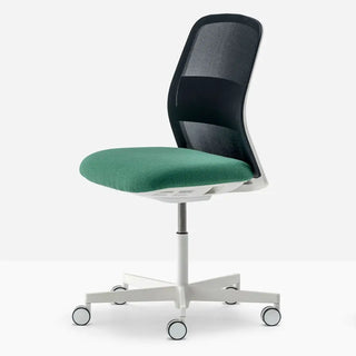 Pedrali Polar 3770 padded swivel chair with mesh backrest White BI200 Fabric G167 - Buy now on ShopDecor - Discover the best products by PEDRALI design