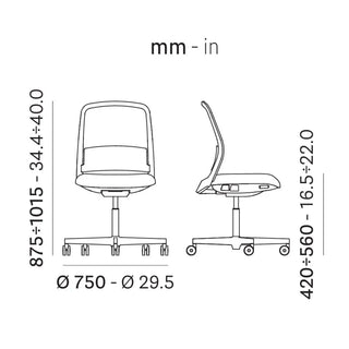 Pedrali Polar 3770 padded swivel chair with mesh backrest - Buy now on ShopDecor - Discover the best products by PEDRALI design