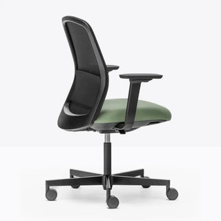 Pedrali Polar 3775 padded swivel chair with armrests and mesh backrest Black Fabric G167 - Buy now on ShopDecor - Discover the best products by PEDRALI design
