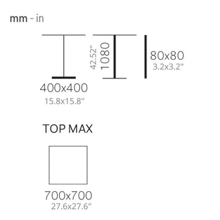 Pedrali Quadra 4164 H1080 REG high table base - Buy now on ShopDecor - Discover the best products by PEDRALI design