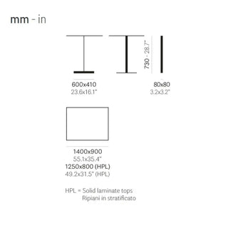 Pedrali Quadra 4570 rectangular table base 60x41 cm. - 23.62x16.14 in - Buy now on ShopDecor - Discover the best products by PEDRALI design