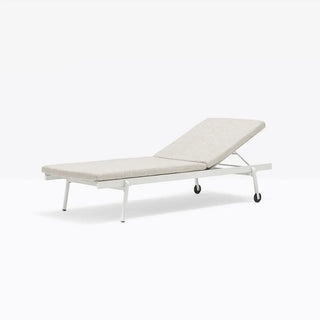 Pedrali Rail sun lounger with cushion White BI100E Fabric D22 With Wheels - Buy now on ShopDecor - Discover the best products by PEDRALI design