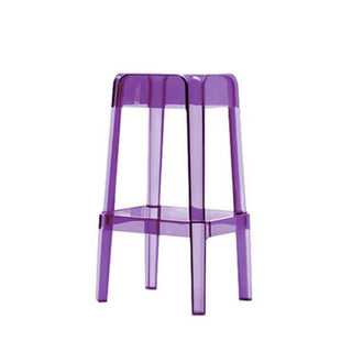 Pedrali Rubik 580 outdoor plastic stool with seat H.75 cm. Pedrali Transparent purple VL - Buy now on ShopDecor - Discover the best products by PEDRALI design