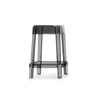 Pedrali Rubik 582 outdoor plastic stool with seat H.65 cm. Pedrali Transparent smoke grey FU - Buy now on ShopDecor - Discover the best products by PEDRALI design