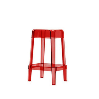 Pedrali Rubik 582 outdoor plastic stool with seat H.65 cm. Pedrali Transparent Red RT - Buy now on ShopDecor - Discover the best products by PEDRALI design