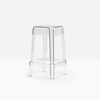 Pedrali Rubik 582 outdoor plastic stool with seat H.65 cm. Transparent - Buy now on ShopDecor - Discover the best products by PEDRALI design