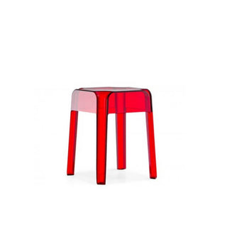 Pedrali Rubik 583 outdoor plastic stool with seat H.45 cm. Pedrali Transparent Red RT - Buy now on ShopDecor - Discover the best products by PEDRALI design