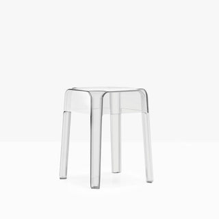 Pedrali Rubik 583 outdoor plastic stool with seat H.17 3/4 inch Transparent - Buy now on ShopDecor - Discover the best products by PEDRALI design