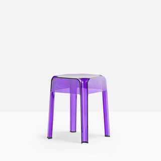 Pedrali Rubik 583 outdoor plastic stool with seat H.45 cm. Pedrali Transparent purple VL - Buy now on ShopDecor - Discover the best products by PEDRALI design