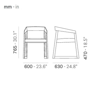Pedrali Sign 455 oak armchair with upholstered seat - Buy now on ShopDecor - Discover the best products by PEDRALI design