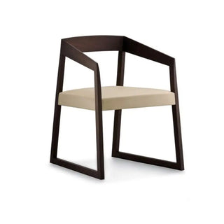 Pedrali Sign 455 oak armchair with upholstered seat Wenge oak W Eco-leather H34 - Buy now on ShopDecor - Discover the best products by PEDRALI design