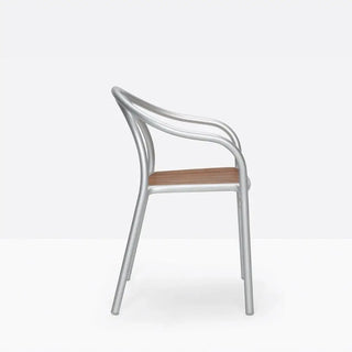 Pedrali Soul 3746 aluminium armchair with wood seat OUTDOOR
