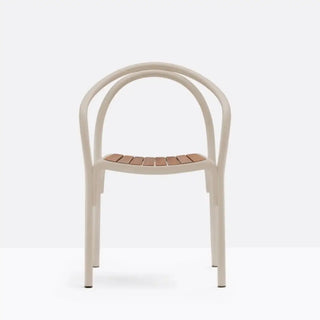 Pedrali Soul 3746 aluminium armchair with wood seat OUTDOOR
