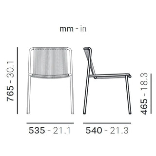 Pedrali Tribeca 3660 steel chair with PVC profile