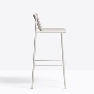 Pedrali Tribeca 3667 garden stool with seat H.26.57 inch for outdoor use Pedrali White BI200 - Buy now on ShopDecor - Discover the best products by PEDRALI design