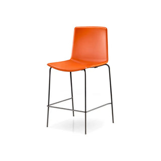 Pedrali Tweet stool with polypropylene shell and steel legs