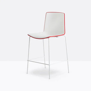 Pedrali Tweet stool with polypropylene shell and steel legs