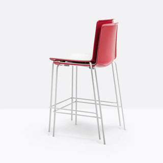 Pedrali Tweet stool with polypropylene shell and steel legs
