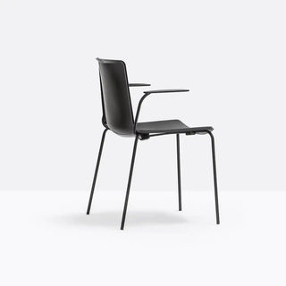 Pedrali Tweet 895 armchair with polypropylene shell and steel legs