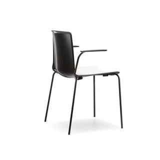 Pedrali Tweet 895 armchair with polypropylene shell and steel legs