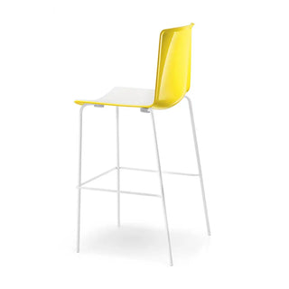Pedrali Tweet stool with polypropylene shell and steel legs