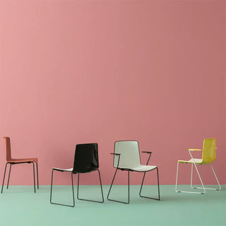 Pedrali Tweet 897 chair with polypropylene shell and steel sled frame