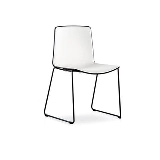 Pedrali Tweet 897 chair with polypropylene shell and steel sled frame