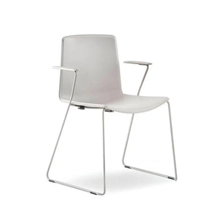 Pedrali Tweet 898 armchair with polypropylene shell and steel sled frame