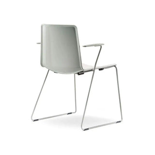 Pedrali Tweet 898 armchair with polypropylene shell and steel sled frame