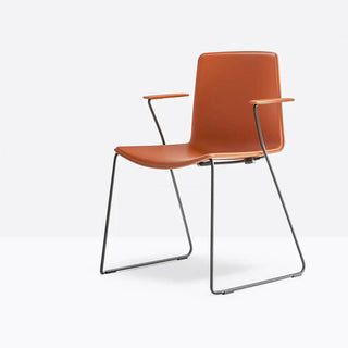 Pedrali Tweet 898 armchair with polypropylene shell and steel sled frame