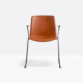 Pedrali Tweet 898 armchair with polypropylene shell and steel sled frame