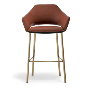 Pedrali Vic Metal upholstered lounge stool with steel legs