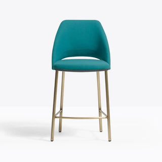 Pedrali Vic Metal upholstered stool with steel legs