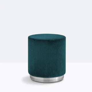 Pedrali Wow upholstered pouf with steel base h. 48 cm - 18.90 in