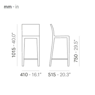 Pedrali Young 426 oak stool with stainless steel footrest