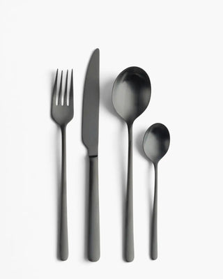 Pinti 1929 Sky Satin 18/10 stainless steel cutlery set Treasure Total Black Set 24 - Buy now on ShopDecor - Discover the best products by PINTI 1929 design