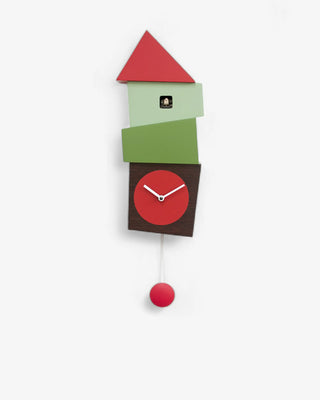 Progetti Crooked cuckoo clock Progetti Dark Wood Red-Green - Buy now on ShopDecor - Discover the best products by PROGETTI design