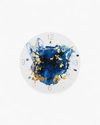 Progetti Orolo_gino clock Progetti White Blue and Gold Leaf 24 cm - 9.45 inches - Buy now on ShopDecor - Discover the best products by PROGETTI design