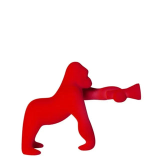 Qeeboo Kong XS Velvet Finish lamp in the shape of a gorilla Qeeboo Red Velvet - Buy now on ShopDecor - Discover the best products by QEEBOO design