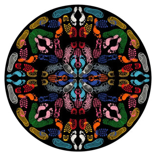 Qeeboo Let's Dance Human Traces Round carpet diam. 200 cm. - 78.74 in. Black - Buy now on ShopDecor - Discover the best products by QEEBOO design