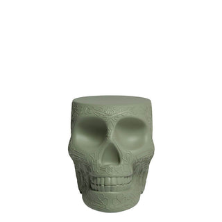 Qeeboo Mexico stool and sidetable in the shape of a skull Qeeboo Balsam Green - Buy now on ShopDecor - Discover the best products by QEEBOO design
