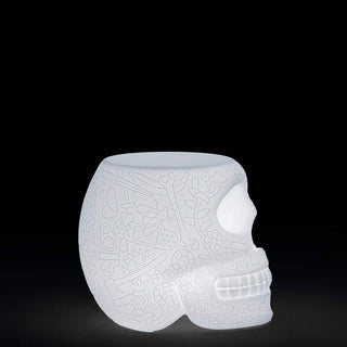 Qeeboo Mexico stool and sidetable in the shape of a skull outdoor LED - Buy now on ShopDecor - Discover the best products by QEEBOO design
